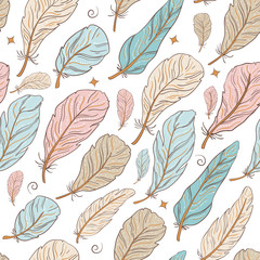 Seamless pattern with swallow birds and beautiful flowers. Vector embroidery for fashion textile and fabric.