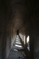 Dangrek Mountains Cambodia, corridor in the central sanctuary galleries at the 11th century Preah Vihear Temple 