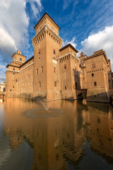 Fototapeta na wymiar Estense Castle or Castle of San Michele - Ferrara Emilia Romagna - Italy 