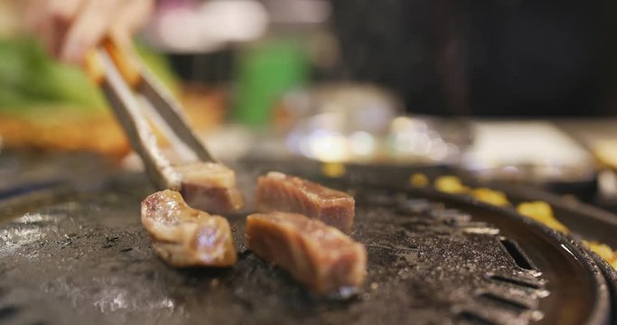 Korean style BBQ in restaurant