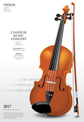 Naklejka na ściany i meble The Classical Music Concept Violin Vector Illustration
