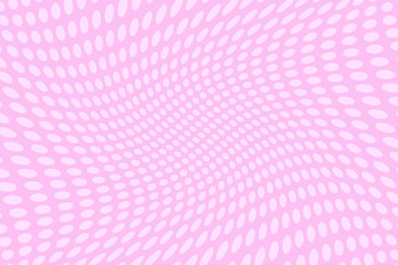 Pink halftone background. Digital gradient. Wavy dotted pattern with circles, dots, point large scale. Vector illustration