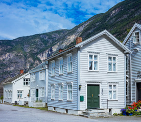 Fototapeta na wymiar Typical Norwegian fishing village, Leirdalsyri, Norway