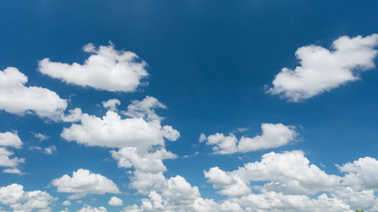Naklejka na ściany i meble Beautiful blue sky and white clouds panorama