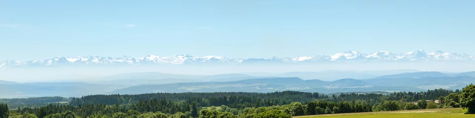 Fototapeten Alpen in der Ferne, Schwarzwald im Vordergrund, Panorama und Alpenpanorama © M.Dörr & M.Frommherz