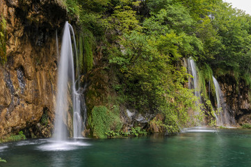 Landscape image of the Plitvice Lakes national park