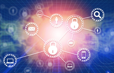 Cyber security concept. 2d Digital illustration