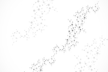 Structure molecule and communication. Dna, atom, neurons. Scientific concept for your design. Connected lines with dots. Medical, technology, chemistry, science background. illustration.