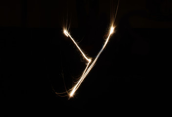 ENGLISH ALPHABET Y FIREWORK ART 