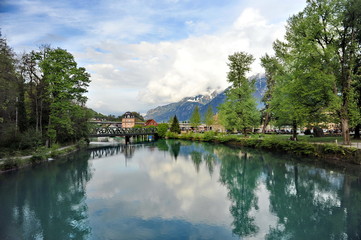 Fototapeta na wymiar Switzerland. Interlaken is a small town in the Swiss Alps, popular for more than 300 years
