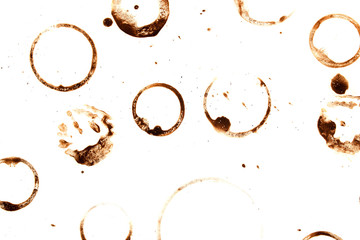 Spot of coffee isolated on white background