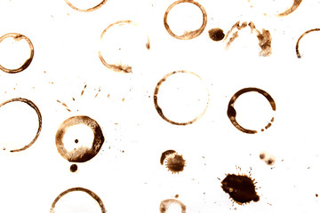 Spot of coffee isolated on white background