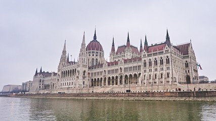 Hungarian Parliament building in city Budapest in Hungary.    