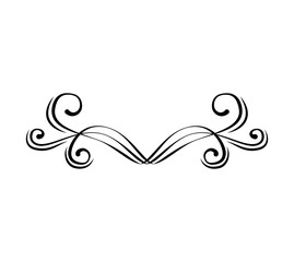 Fototapeta premium Decorative elements, border and page rule frame. Filigree flourish divider. Vector illustration.