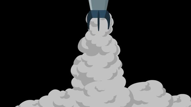 Space rocket start with the smoke. Animation 29.97 fps. The original file HD 1080 has an alpha channel
