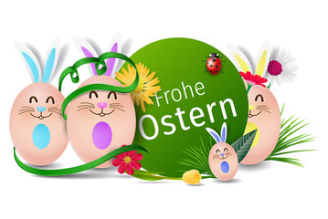 Obraz na płótnie Canvas Bunte Ostereier. Frohe Ostern. Happy easter image vector. Vector modern easter eggs background. Template Easter greeting card, vector.