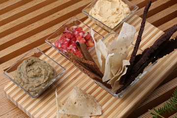 Different kinds of snack and bread