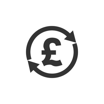 Exchange, money, pound transfer icon, vector illustration.