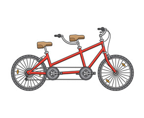 City tandem bicycle. Vector illustration