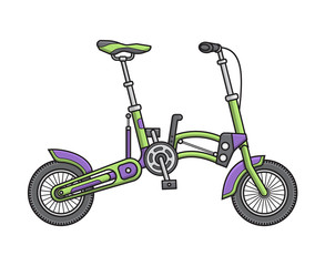 City folding bicycle. Vector illustration