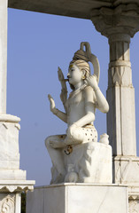 Fototapeta na wymiar North India, statue of the goddess Shiva at the Birla Temple in Jaipur