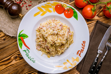 Spaghetti Carbonara with bacon