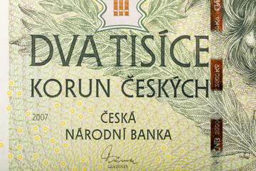 detail of czech banknote