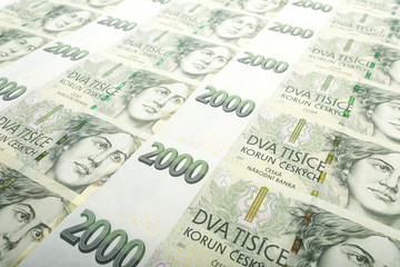 czech banknotes crowns background