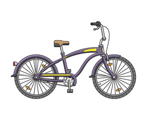 City cruise bicycle. Vector illustration