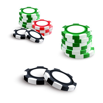 Casino and poker gambling chips