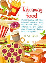 Vector takeaway fastfood meals poster