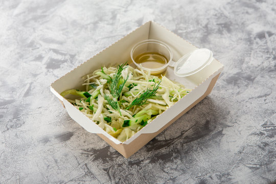 Vsalad with cabbage, cucumber and parsley