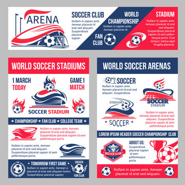 Vector soccer game championship posters template