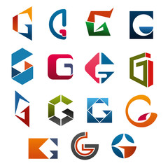 G letter vector icons template company brand name