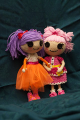 Fototapeta na wymiar Knitted handmade doll