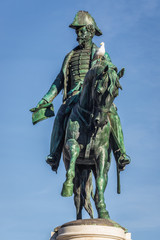 Fototapeta premium Statue of King Peter IV The Liberator on Liberdade Square in Porto, Portugal