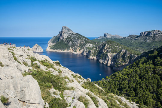 Beautiful view over the cliffs of Cap Formentor, Mallorca, Balearic Islands, Spain, Mediterranean