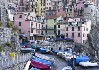 Fototapeta na wymiar General village view, Manarola, Cinque Terre, Italy.