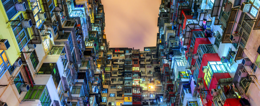 Low angle view of residential flat against sky