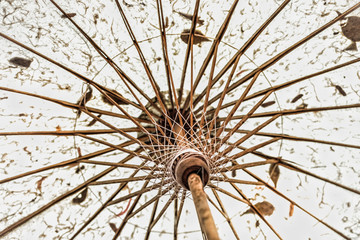 umbrella handmade made of bamboo and paper.