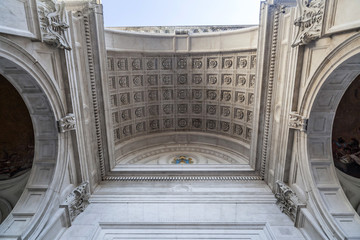 Exterior facade cathedral, Duomo, Citta Alta, Bergamo, Italy.