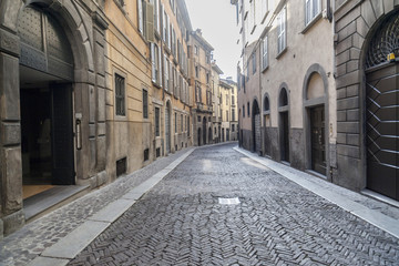 Obraz premium Street view, Citta Alta, Bergamo, Italy.