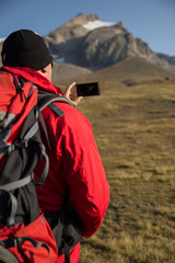 campaign to mountains with a tent
