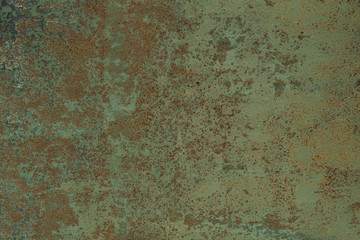 Old metal wall. metal profile. gray metal. Green metal.