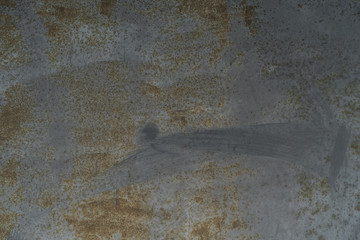 old metal wall. metal profile. gray metal. Yellow metal.