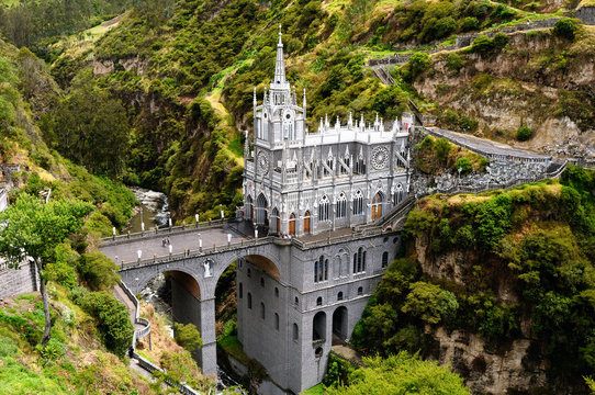 One of the most beautiful churches in the world. Sanctuary Las Lajas built in Colombia close to the Ecuador border