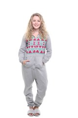 Caucasian woman in pajamas
