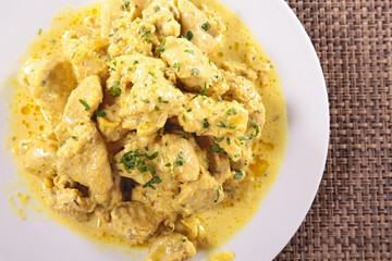 chicken curry and sauce