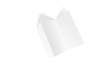 Tri-fold brochure mock-up. Blank brochure white template paper on background. Three fold paper brochure for your design.