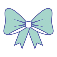 delicate bow ribbon decoration ornament vector illustration green pastel image